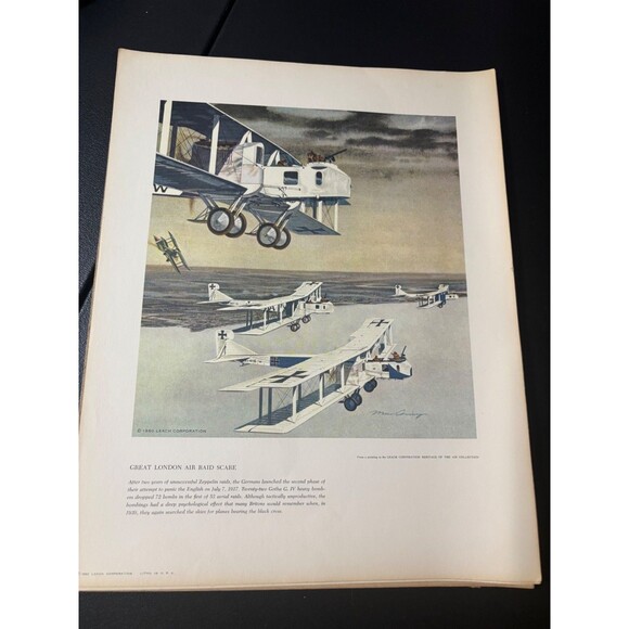 1959 - 1961 Set Of 11 WWI Prints Leach Corp Heritage Of The Air Collection - Picture 4 of 16